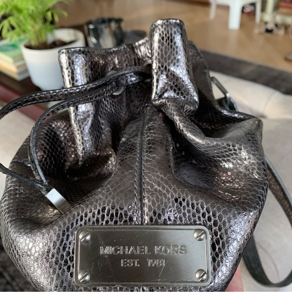 Michael Kors 1981 Platinum/Silver Metallic Leather Handbag - Picture 7 of 9